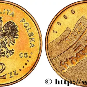 Dernier Modèle POLOGNE 2 Zlote 25e anniversaire du syndicat Solidarnosc 2005 Varsovie fwo_747608 Monde