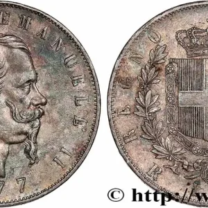 ITALIE 5 Lire Victor Emmanuel II 1877 Rome fwo_749119 Monde Paiement Sécurisé