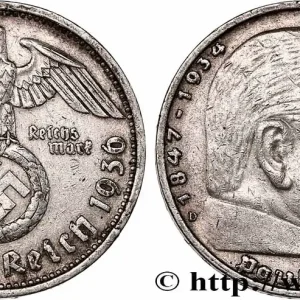 Certifié ALLEMAGNE 5 Reichsmark Maréchal Paul von Hindenburg 1936 Munich fwo_750020 Monde