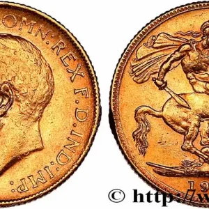 Artisanat OR, PALLADIUM ET PLATINE INVESTISSEMENT 1 Souverain Georges V 1911 Melbourne fwo_751364 Monde