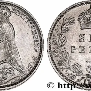 Garantie Incluse ROYAUME-UNI 6 Pence Victoria buste du Jubilé 1887 fwo_751972 Monde