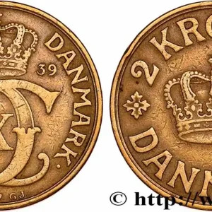 DANEMARK 2 Kroner Christian X 1939 Copenhague fwo_752023 Monde Prix Réduit