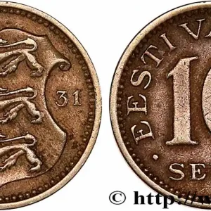 ESTONIE 10 Senti emblème aux 3 lions 1931 fwo_752154 Monde Achat Immédiat