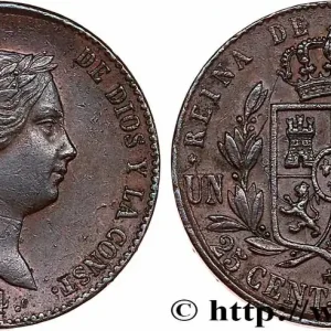 ESPAGNE 25 Centimos de Real (Cuartillo) Isabelle II 1864 Ségovie fwo_752163 Monde Gros Lot