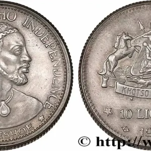 Super Prix LESOTHO 10 Licente (Lisente) roi Moshoeshoe 1966 fwo_752208 Monde
