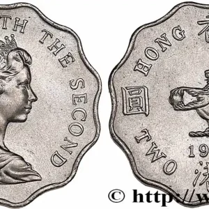 Bon Marché HONG KONG 2 Dollars Elisabeth II 1975 Royal Mint fwo_752327 Monde