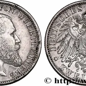 Promotion ALLEMAGNE - WURTEMBERG 2 Mark Royaume de Wurtemberg, roi Guillaume II / aigle 1906 Stuttgart - F fwo_750139 Monde