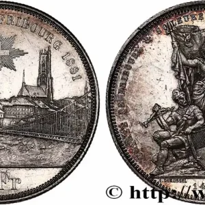 SUISSE 5 Francs, monnaie de Tir, Fribourg 1881 fwo_746788 Monde Premium