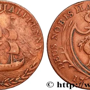 ROYAUME-UNI (TOKENS) 1/2 Penny Liverpool (Lancashire) 1791 fwo_747197 Monde Prix Cassé