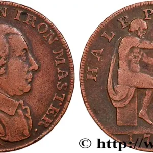 ROYAUME-UNI (TOKENS) 1/2 Penny John Wilkinson (Warwickshire) maître de Forge 1791 fwo_747216 Monde Vente Flash