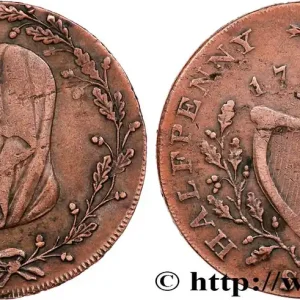 Commander Vite ROYAUME-UNI (TOKENS) 1/2 Penny North Wales (Pays de Galles) druide / harpe 1793 fwo_747232 Monde