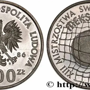Populaire POLOGNE 500 Zlotych Coupe du monde de football 1986 Varsovie fwo_747338 Monde