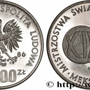 POLOGNE 1000 Zlotych Proba Proof Coupe du Monde de football 1986 Varsovie fwo_747344 Monde Nouvelle Collection