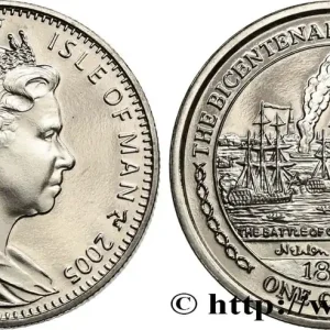 ÎLE DE MAN 1 Crown Proof Bataille de Trafalgar : Bataille de Copenhague 2005 Pobjoy Mint fwo_608931 Monde Gros Lot