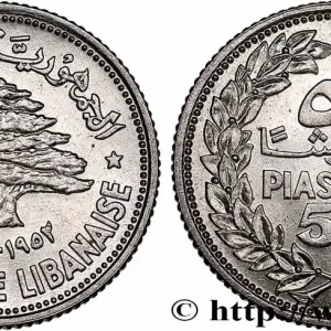 Bon Marché LIBAN 50 Piastres Cèdre du Liban 1952 Utrecht fwo_627605 Monde