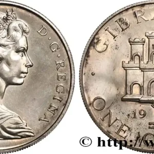 GIBRALTAR 1 Crown Elisabeth II Proof 1967 fwo_671566 Monde Livraison Gratuite