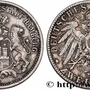 Jusqu’à Épuisement Des Stocks ALLEMAGNE - VILLE LIBRE DE HAMBOURG 2 Mark blason de Hambourg 1898 Hambourg fwo_671846 Monde