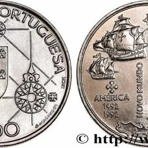 PORTUGAL 200 Escudos 500e anniversaire découverte de l’Amérique, Colomb et ses navires 1992 Lisbonne fwo_690138 Monde Populaire