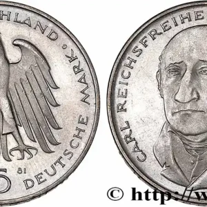 Artisanat ALLEMAGNE 5 Mark Proof le baron Heinrich Friedrich Karl vom und zum Stein 1981 Karlsruhe fwo_742934 Monde