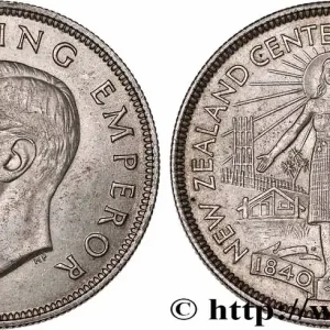 NOUVELLE-ZÉLANDE 1/2 Crown Georges VI Centenaire de la Nouvelle-Zélande 1940 fwo_746920 Monde Soldes