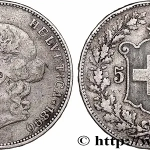 SUISSE 5 Francs Helvetia 1890 Berne fwo_748764 Monde Jusqu’à Épuisement Des Stocks