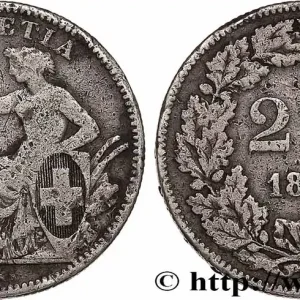 SUISSE 2 Francs Helvetia 1860 Berne fwo_748816 Monde Meilleur Prix