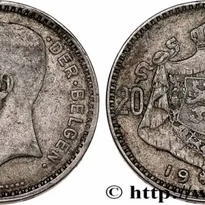 BELGIQUE 20 Francs Albert Ier légende Flamande 1934 fwo_751105 Monde Édition Limitée