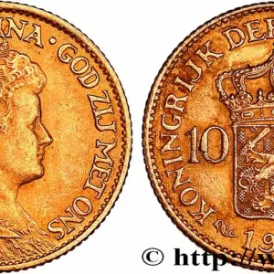 OR, PALLADIUM ET PLATINE INVESTISSEMENT 10 Gulden Wilhelmina 1913 Utrecht fwo_751376 Monde Super Prix