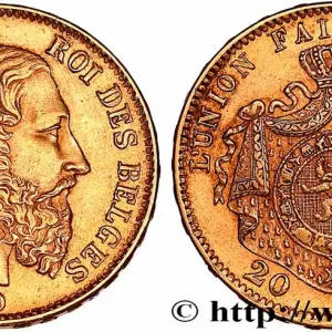 Prix Cassé OR, PALLADIUM ET PLATINE INVESTISSEMENT 20 Francs Léopold II 1870 Bruxelles fwo_751397 Monde