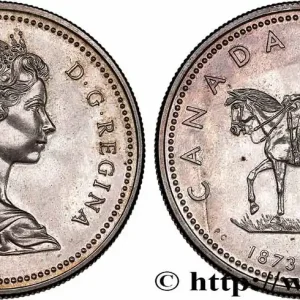 Livraison Express CANADA 1 Dollar Policier à cheval de la Gendarmerie royale du Canada 1973 fwo_753103 Monde