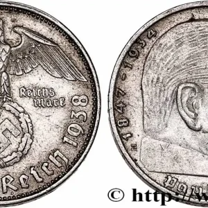 Livraison Mondiale ALLEMAGNE 2 Reichsmark Maréchal Paul von Hindenburg 1938 Muldenhütten - E fwo_753120 Monde
