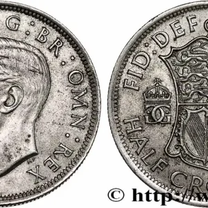 Top Vente ROYAUME-UNI 1/2 Crown Georges VI 1943 fwo_753122 Monde