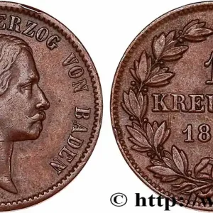 ALLEMAGNE - BADE 1 Kreuzer Frédéric de Bade 1856 fwo_753743 Monde Satisfait Ou Remboursé