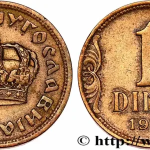 Jusqu’à Épuisement Des Stocks YOUGOSLAVIE 1 Dinar couronne 1938 fwo_753749 Monde