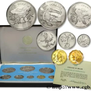 Exclusif BELIZE Série Proof 8 monnaies emblèmes / oiseaux 1975 Franklin Mint fwo_619030 Monde