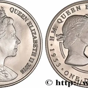 ÎLES VIERGES BRITANNIQUES 1 Dollar Proof Sapphire Coronation 2018 Pobjoy Mint fwo_632615 Monde Gros Lot