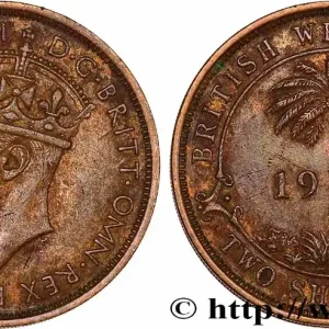 AFRIQUE OCCIDENTALE BRITANNIQUE 2 Shillings Georges VI 1938 Heaton fwo_749110 Monde Nouveauté