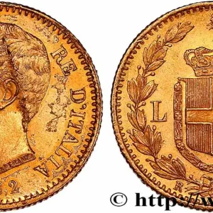 Achetez Aujourd’hui OR, PALLADIUM ET PLATINE INVESTISSEMENT 20 Lire Umberto Ier 1882 Rome fwo_751390 Monde