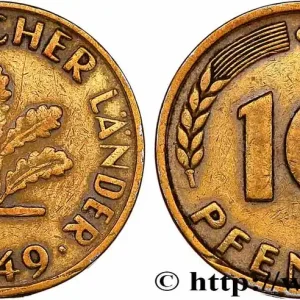 ALLEMAGNE 10 Pfennig “Bank deutscher Länder” 1949 Karlruhe - G fwo_754332 Monde Offre Spéciale