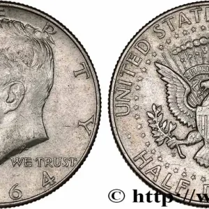 ÉTATS-UNIS D'AMÉRIQUE 1/2 Dollar Kennedy 1964 Philadelphie fwo_754398 Monde Seulement Aujourd’hui