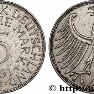 Populaire ALLEMAGNE 5 Mark aigle 1951 Hambourg - J fwo_754407 Monde