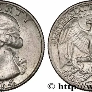 ÉTATS-UNIS D'AMÉRIQUE 1/4 Dollar Georges Washington 1964 Denver fwo_754428 Monde Offre Du Jour