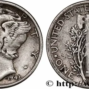 Seulement Aujourd’hui ÉTATS-UNIS D'AMÉRIQUE 1 Dime Mercury 1943 Philadelphie fwo_754456 Monde