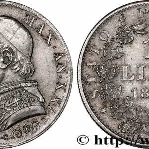 Jusqu’à Épuisement Des Stocks ITALIE - ÉTATS DU PAPE - PIE IX (Jean-Marie Mastai Ferretti) 1 Lira type grand buste an XXI 1866 Rome fwo_754503 Monde