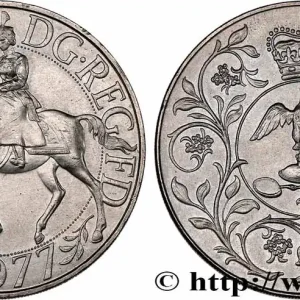 ROYAUME-UNI 25 New Pence jubilé d’argent d’Elisabeth II 1977 fwo_754561 Monde Édition Limitée
