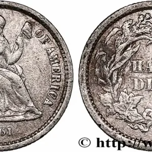 Gros Lot ÉTATS-UNIS D'AMÉRIQUE 1/2 Dime Liberté assise 1861 Philadelphie fwo_755400 Monde