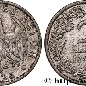 Prix Cassé ALLEMAGNE 2 Reichsmark aigle 1926 Karlsruhe - G fwo_755403 Monde