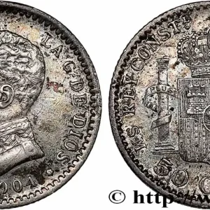 Prix Bas ESPAGNE 50 Centimos Alphonse XIII S.M.-.V. 1904 Madrid fwo_755447 Monde