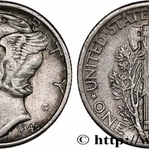 Prix Bas ÉTATS-UNIS D'AMÉRIQUE 1 Dime Mercury 1945 Philadelphie fwo_755473 Monde