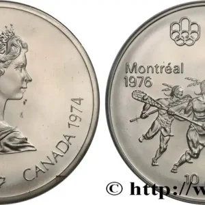 CANADA 10 Dollars JO Montréal 1976 indiens jouant à la Crosse 1974 fwo_755483 Monde Super Prix